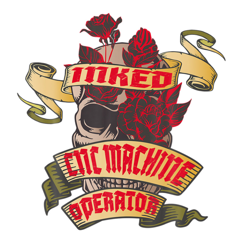 Cnc Machine Operator Inked Skull & Red Roses Tattoo Crewneck Sweatshirt | Artistshot