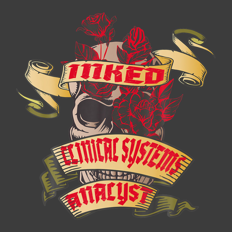 Clinical Systems Analyst Inked Skull & Red Roses Tattoo Men's Polo Shirt | Artistshot