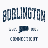 Burlington Connecticut Ct Vintage Athletic Navy Sports Desig T-shirt | Artistshot