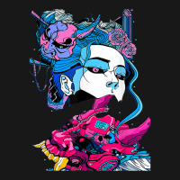 Cyberpunk Aesthetic Samurai Demons Mask Japanese Girl Flannel Shirt | Artistshot