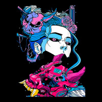 Cyberpunk Aesthetic Samurai Demons Mask Japanese Girl V-neck Tee | Artistshot