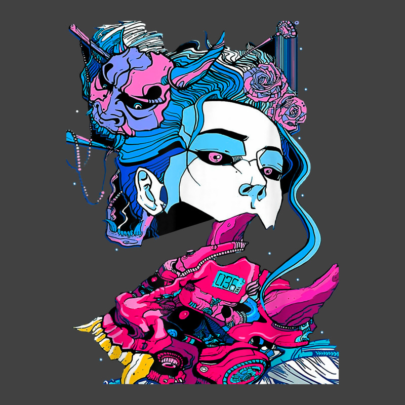 Cyberpunk Aesthetic Samurai Demons Mask Japanese Girl Vintage T-Shirt by mintoosaenanf | Artistshot