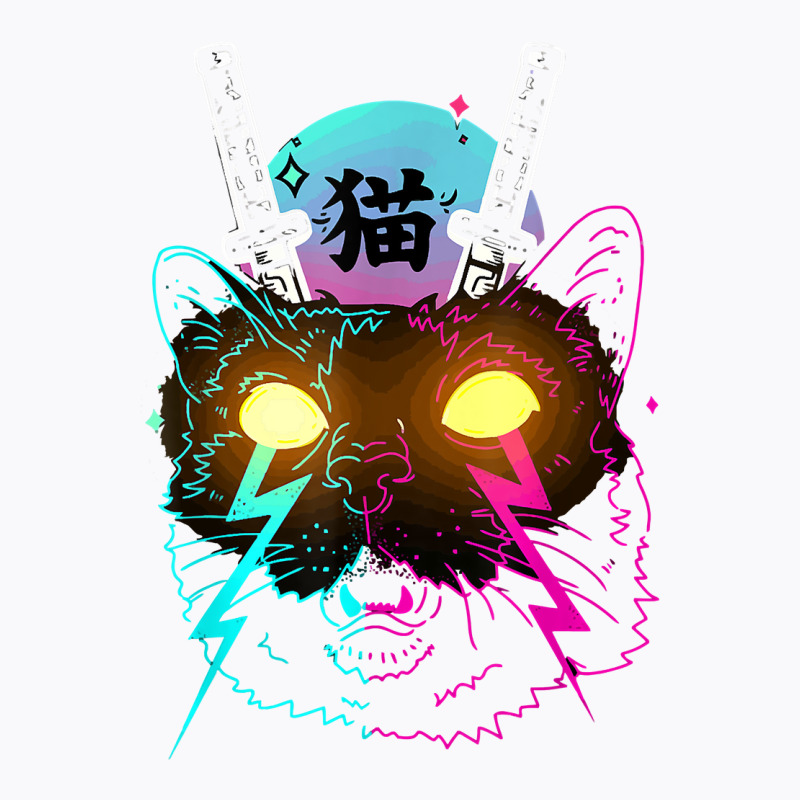 Cyberpunk Cat Kitten Japanese Retro Vaporwave Cats T-Shirt by mintoosaenanf | Artistshot