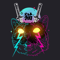 Cyberpunk Cat Kitten Japanese Retro Vaporwave Cats Unisex Sherpa-lined Denim Jacket | Artistshot