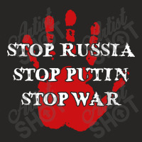 Stop Russia Stop Putin Stop War Ladies Fitted T-shirt | Artistshot