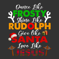 Dance Like Frosty Shine Rudolph Give Santa Love Jesus Xmas T Shirt Baby Bodysuit | Artistshot