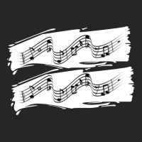 Musical Notes Black White Modern Ladies Fitted T-shirt | Artistshot