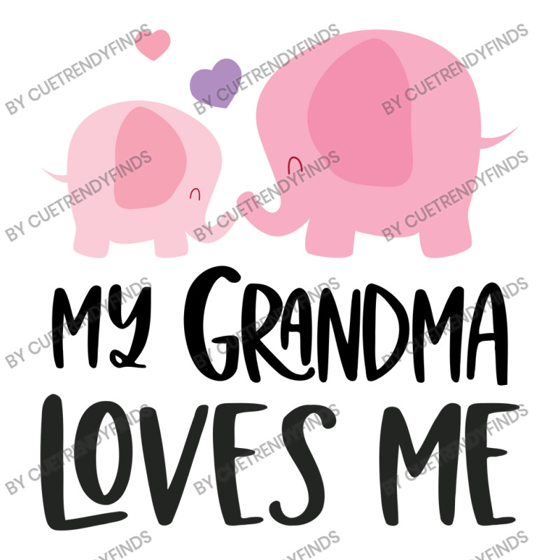 Pink Elephant Grandma Loves Me Crewneck Sweatshirt by CueTrendyFinds | Artistshot