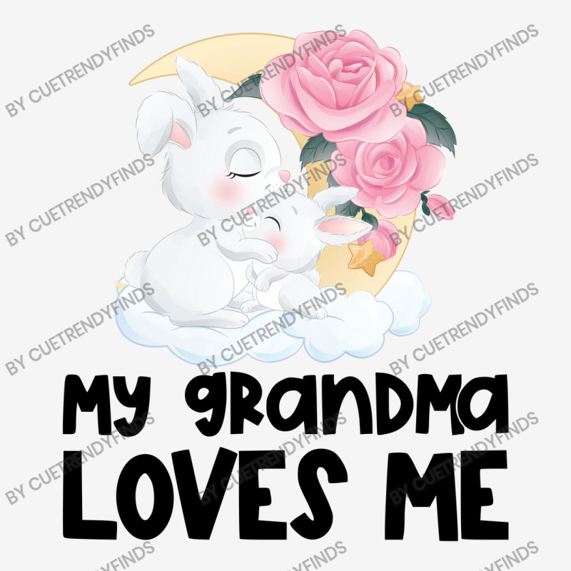 Rabbit Bunnies Pink Roses Grandma Loves Me Graphic T-shirt by CueTrendyFinds | Artistshot