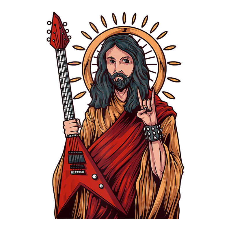 Jesus Playing Heavy Metal Guitar Tank Top Maternity Scoop Neck T-shirt by adam.troare | Artistshot