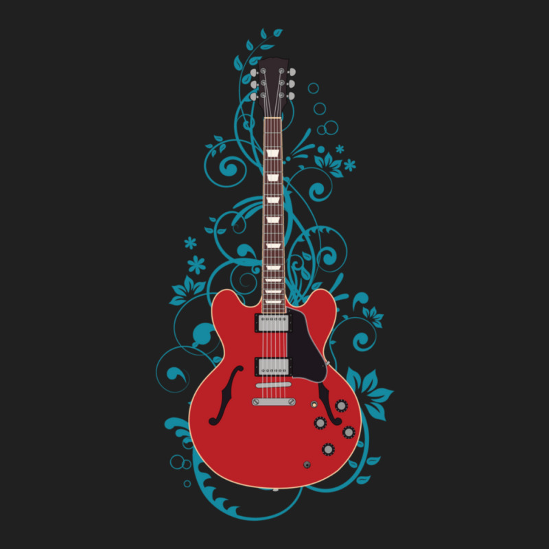 Red Semihollow Electric Guitar Flowering Vines 1 Drawstring Bags | Artistshot