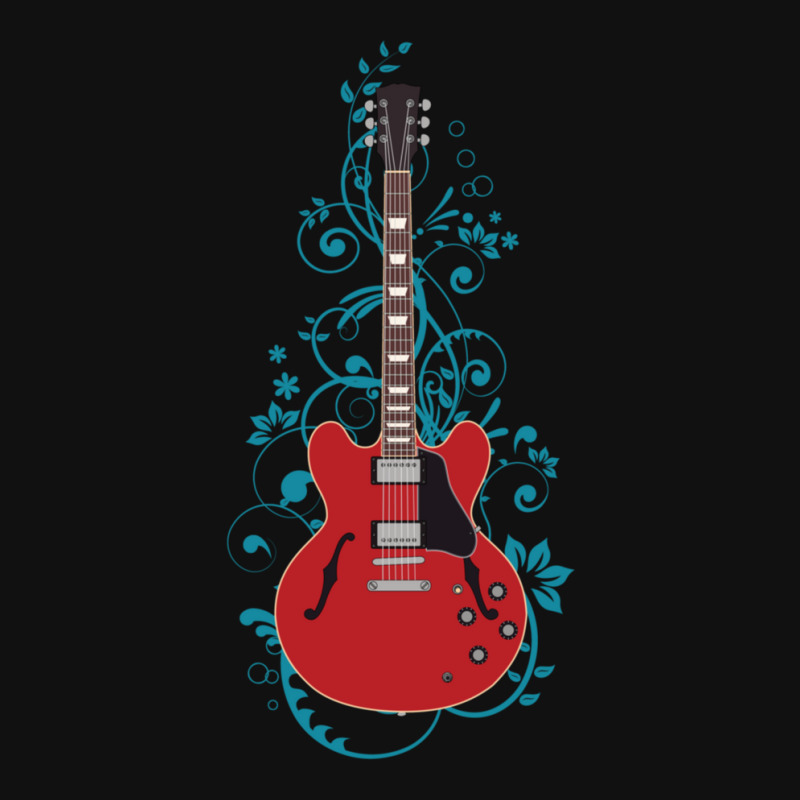 Red Semihollow Electric Guitar Flowering Vines 1 Rear Car Mat | Artistshot