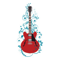 Red Semihollow Electric Guitar Flowering Vines 1 Sticker | Artistshot