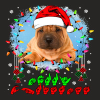 Merry Christmas Hands Sign Language Santa Shar Pei Lover154 Ladies Fitted T-shirt | Artistshot