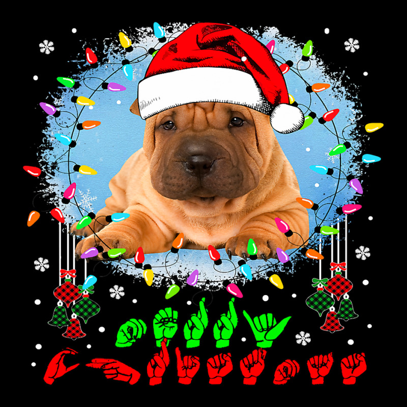 Merry Christmas Hands Sign Language Santa Shar Pei Lover154 Cropped Hoodie by SCOTTALLENZ | Artistshot