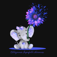 Limited Edition Osteogenesis Imperfecta Awareness Cute Elephant Sunflo Metal Print Horizontal | Artistshot