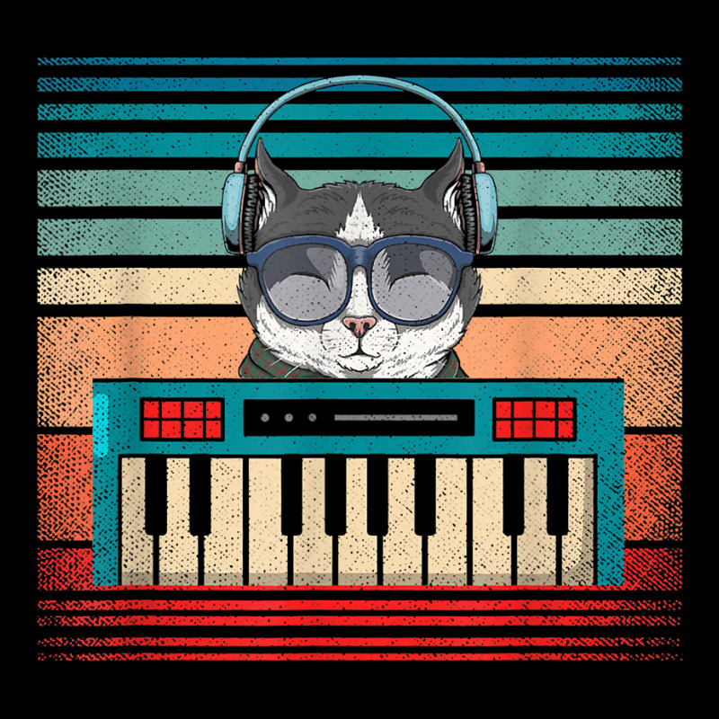 Retro Synthesizer Keyboard Music Producer Cat Lover T Shirt Youth Jogger | Artistshot