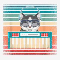 Retro Synthesizer Keyboard Music Producer Cat Lover T Shirt Portrait Canvas Print | Artistshot