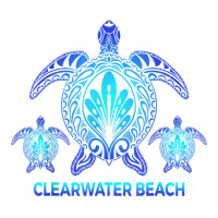 Vintage Clearwater Beach Florida Blue Sea Turtle Souvenirs T Shirt V-neck Tee | Artistshot