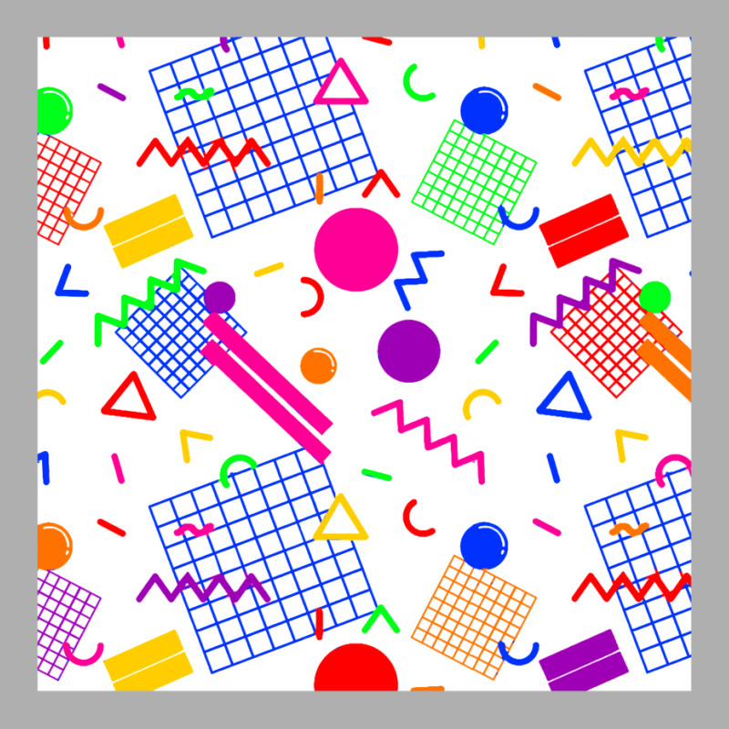 1980s Retro Geometric Confetti On A White Background Large Sized Repea Exclusive T-shirt by zydravidic2 | Artistshot