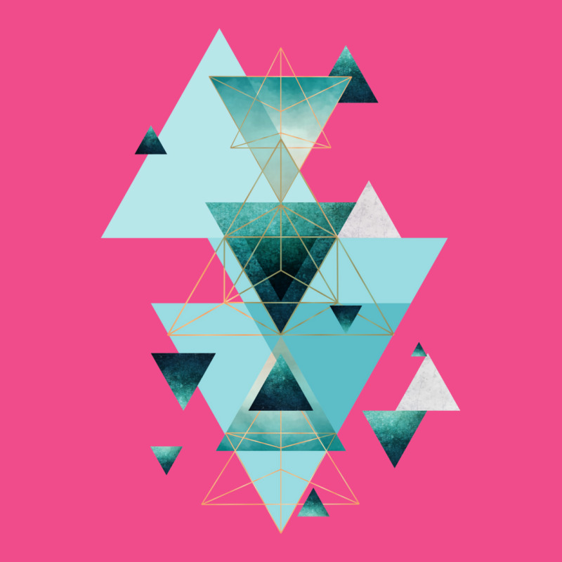 Geometric Triangle Compilation In Teal, Aqua And Rose Gold Crewneck Sweatshirt | Artistshot