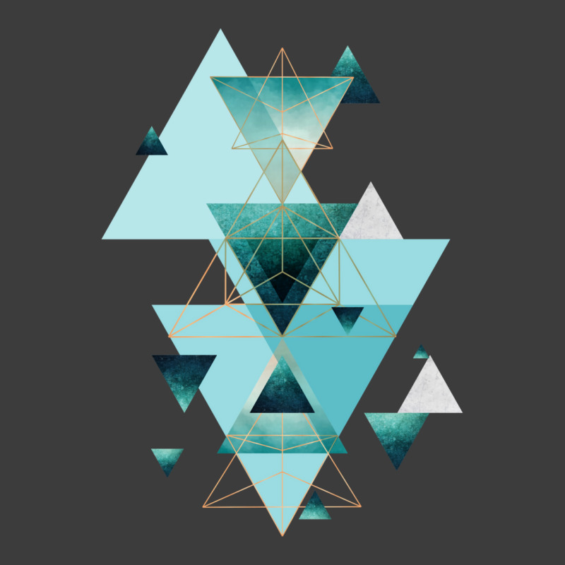 Geometric Triangle Compilation In Teal, Aqua And Rose Gold Men's Polo Shirt | Artistshot