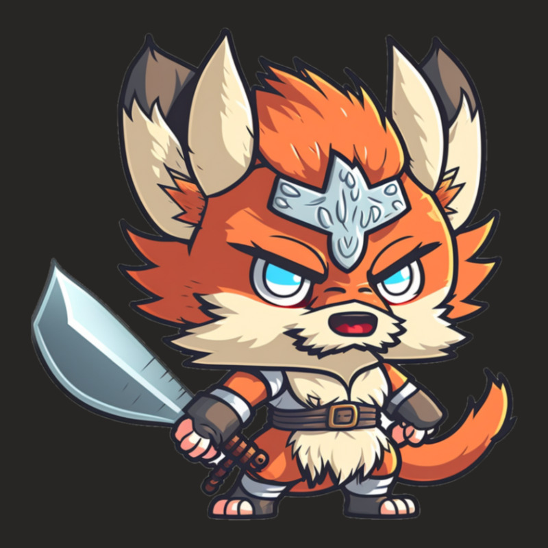 Chibi Fox Dd Barbarian Class Dnd Animal Classes Collection Ladies Fitted T-Shirt by LakeshaHughlett | Artistshot