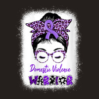 Womens Domestic Violence Awareness Warrior Purple Messy Bun V-neck Tank Top | Artistshot