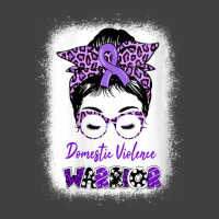 Womens Domestic Violence Awareness Warrior Purple Messy Bun V-neck Vintage T-shirt | Artistshot