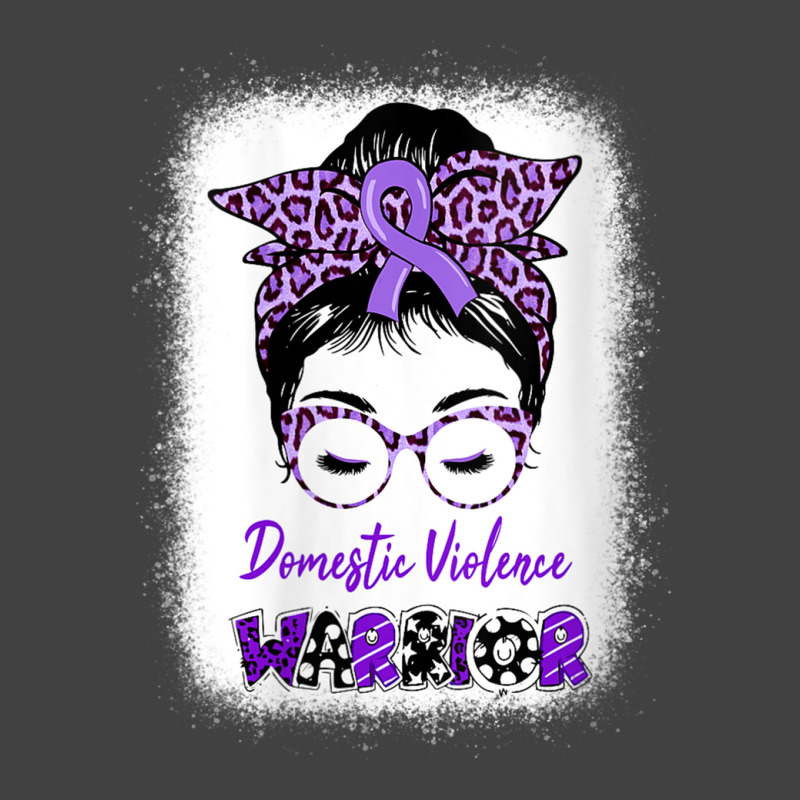 Womens Domestic Violence Awareness Warrior Purple Messy Bun V-neck Vintage T-shirt | Artistshot