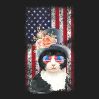 Trending Patriotic Tuxedo Cat 4th Of July Sunglasses Us Ladies Polo Shirt | Artistshot