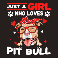 Just A Girl Who Loves Dogs T  Shirt Vintage Just A Girl Who Love Pit B Tank Top | Artistshot