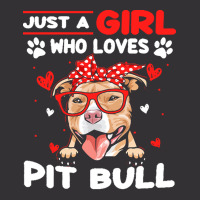 Just A Girl Who Loves Dogs T  Shirt Vintage Just A Girl Who Love Pit B Vintage Hoodie And Short Set | Artistshot