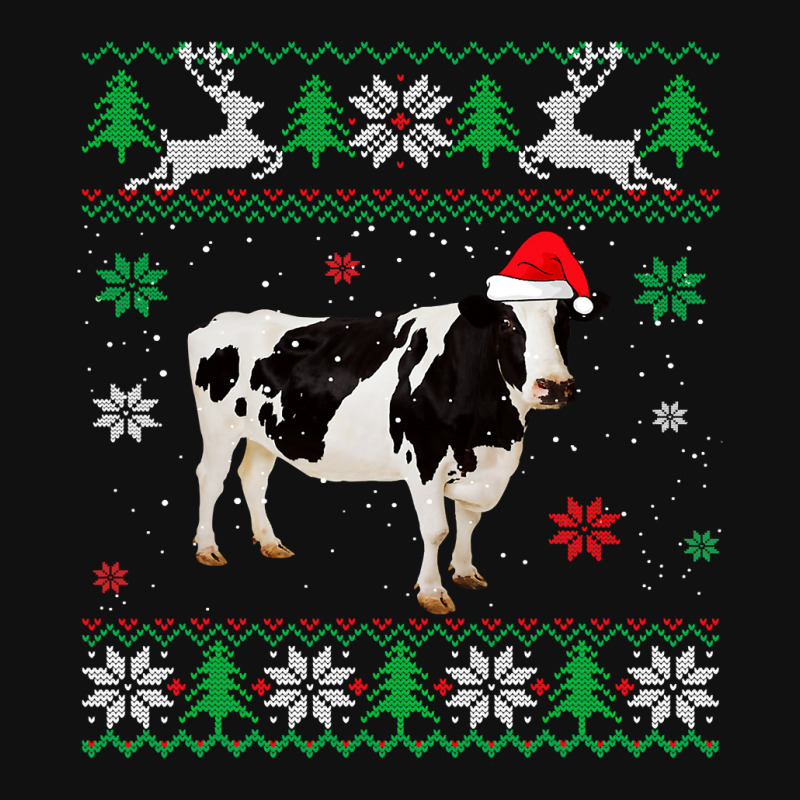 Cow Funny Cattle Ugly Sweater Christmas Dairy Cow Lover Santa Hat Anim Graphic T-shirt | Artistshot