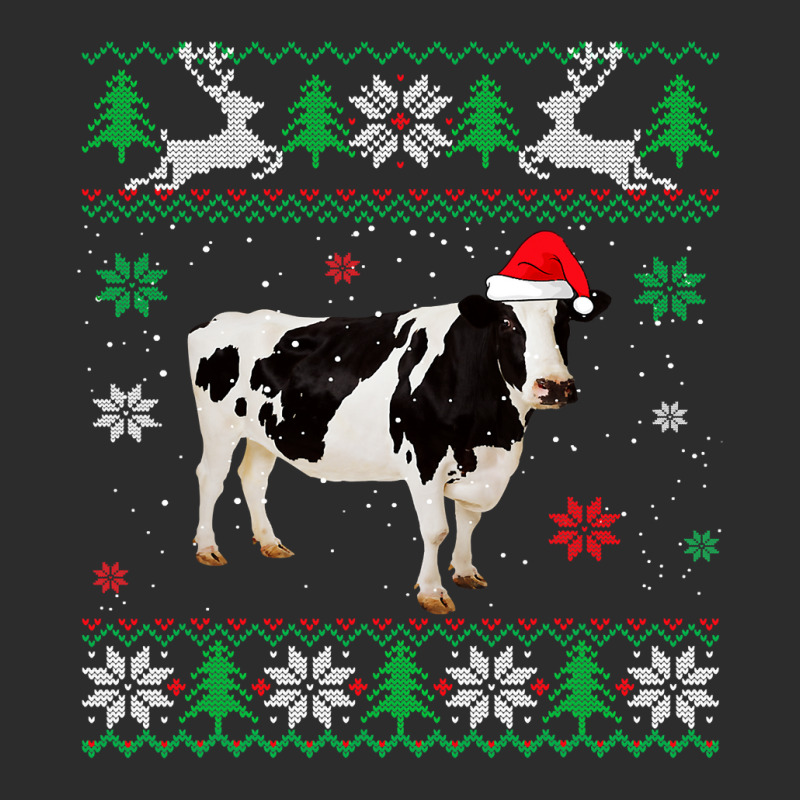 Cow Funny Cattle Ugly Sweater Christmas Dairy Cow Lover Santa Hat Anim Exclusive T-shirt | Artistshot