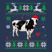 Cow Funny Cattle Ugly Sweater Christmas Dairy Cow Lover Santa Hat Anim Men Denim Jacket | Artistshot