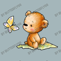 Drawing Of Cute Teddy Bear With Butterfly Unisex Sherpa-lined Denim Jacket | Artistshot