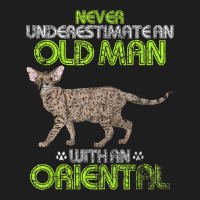 An Old Man With An Oriental Cat Funny Classic T-shirt | Artistshot