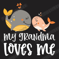 Orange Whales My Grandma Loves Me T-shirt | Artistshot