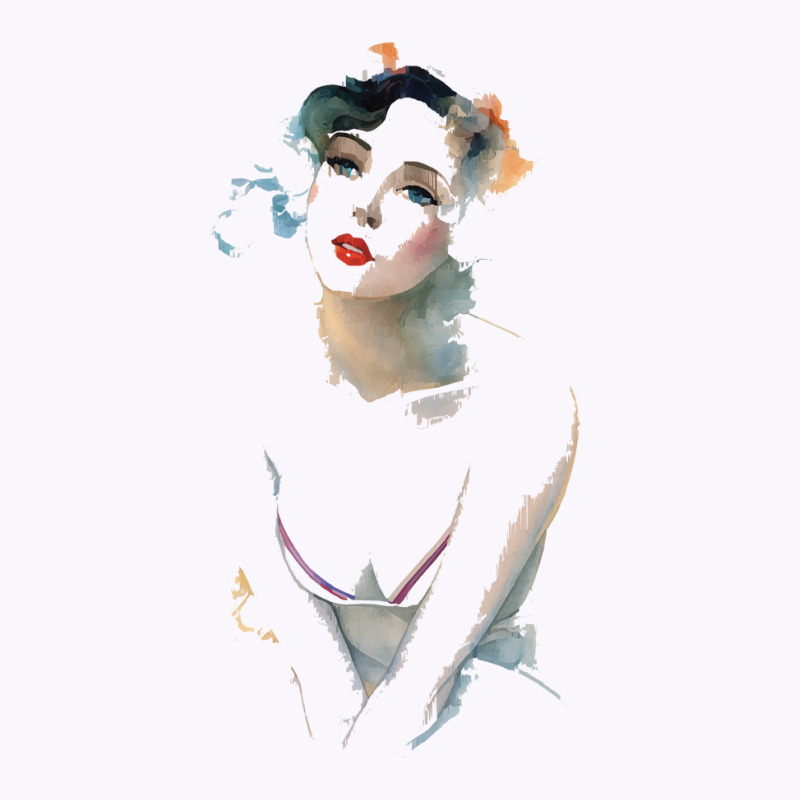 A Woman In Watercolor Looking Into The Distance Tank Top | Artistshot