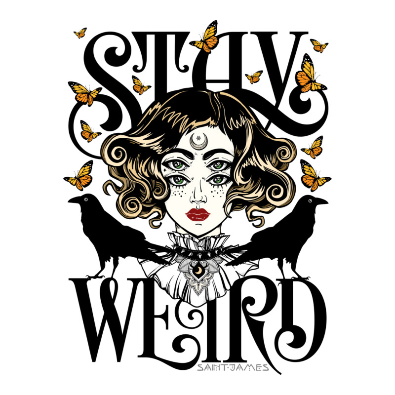 Rose And The Ravens {stay Weird} Colour Version V-neck Tee | Artistshot