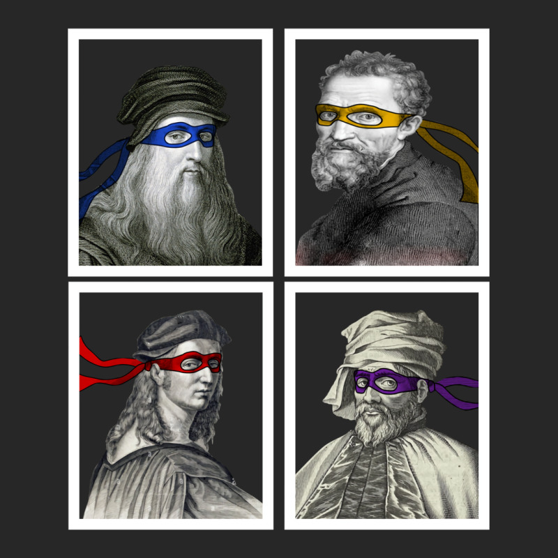 Ninja Artists Leonardo Donatello Raphael Michelangelo Parody Renaissan Men's T-shirt Pajama Set by joueekultaiu | Artistshot