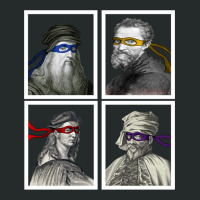 Ninja Artists Leonardo Donatello Raphael Michelangelo Parody Renaissan Women's Triblend Scoop T-shirt | Artistshot