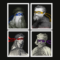 Ninja Artists Leonardo Donatello Raphael Michelangelo Parody Renaissan Scorecard Crop Tee | Artistshot