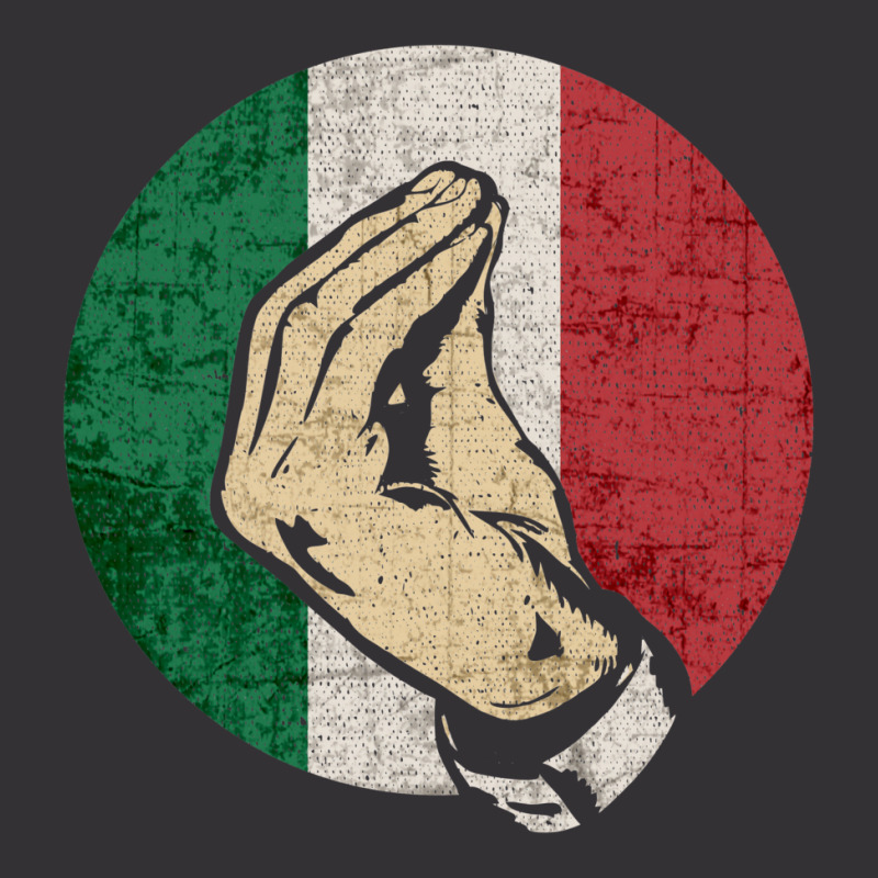 Italian Hand Gesture Sing Language Funny Italy Flag Vintage Vintage Hoodie by calceabbane2 | Artistshot