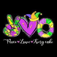 Peace Love King Cake Funny Mardi Gras Party Carnival 133 Adjustable Cap | Artistshot