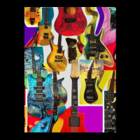 Copy Of Tie Dye Tile Electric Guitar Trippy Fire Hippie Jimi Display P Pocket T-shirt | Artistshot