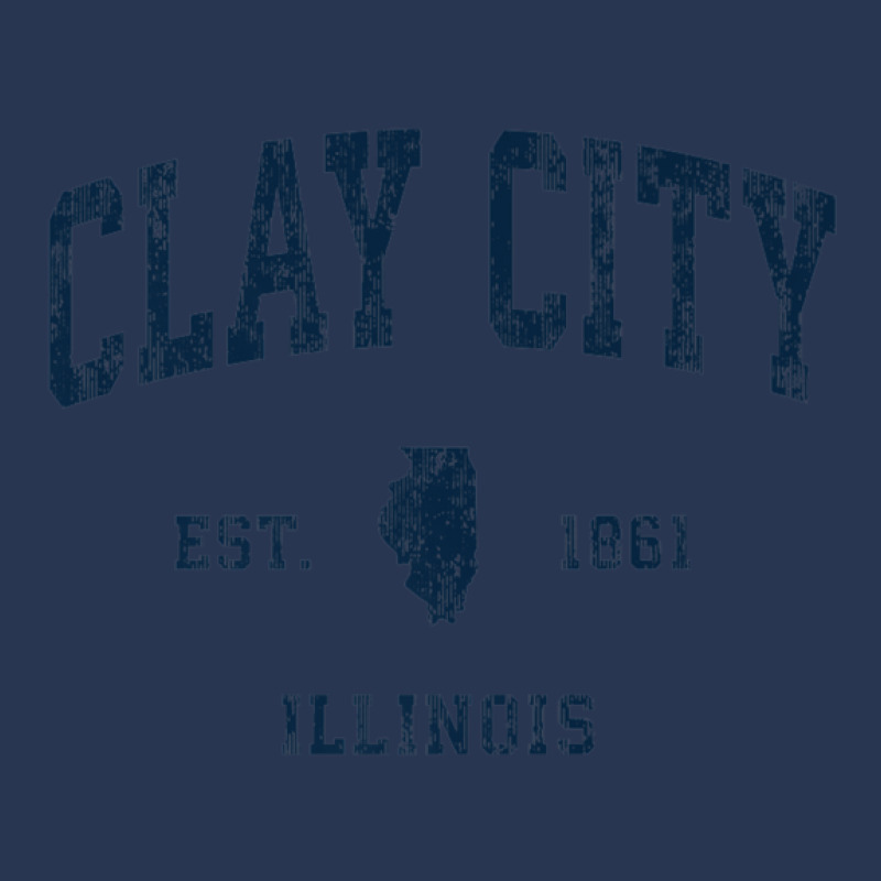 Clay City Illinois Il Vintage Athletic Navy Sports Design Men Denim Jacket | Artistshot