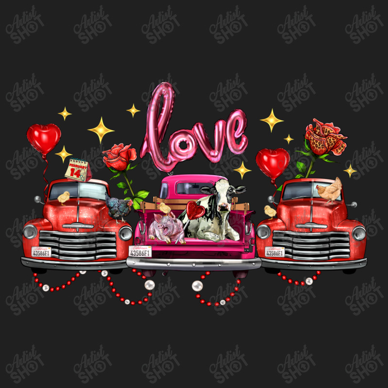 Valentine's Day Farm Trucks Farm Animals Ladies Polo Shirt by FaDigitalArtStudio | Artistshot