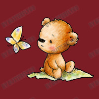 Drawing Of Cute Teddy Bear With Butterfly Flannel Shirt | Artistshot